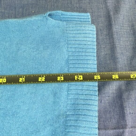 Vintage-Inspired Blue‎ Knit Cowl Neck Pullover Sweater - Picture 10 of 10